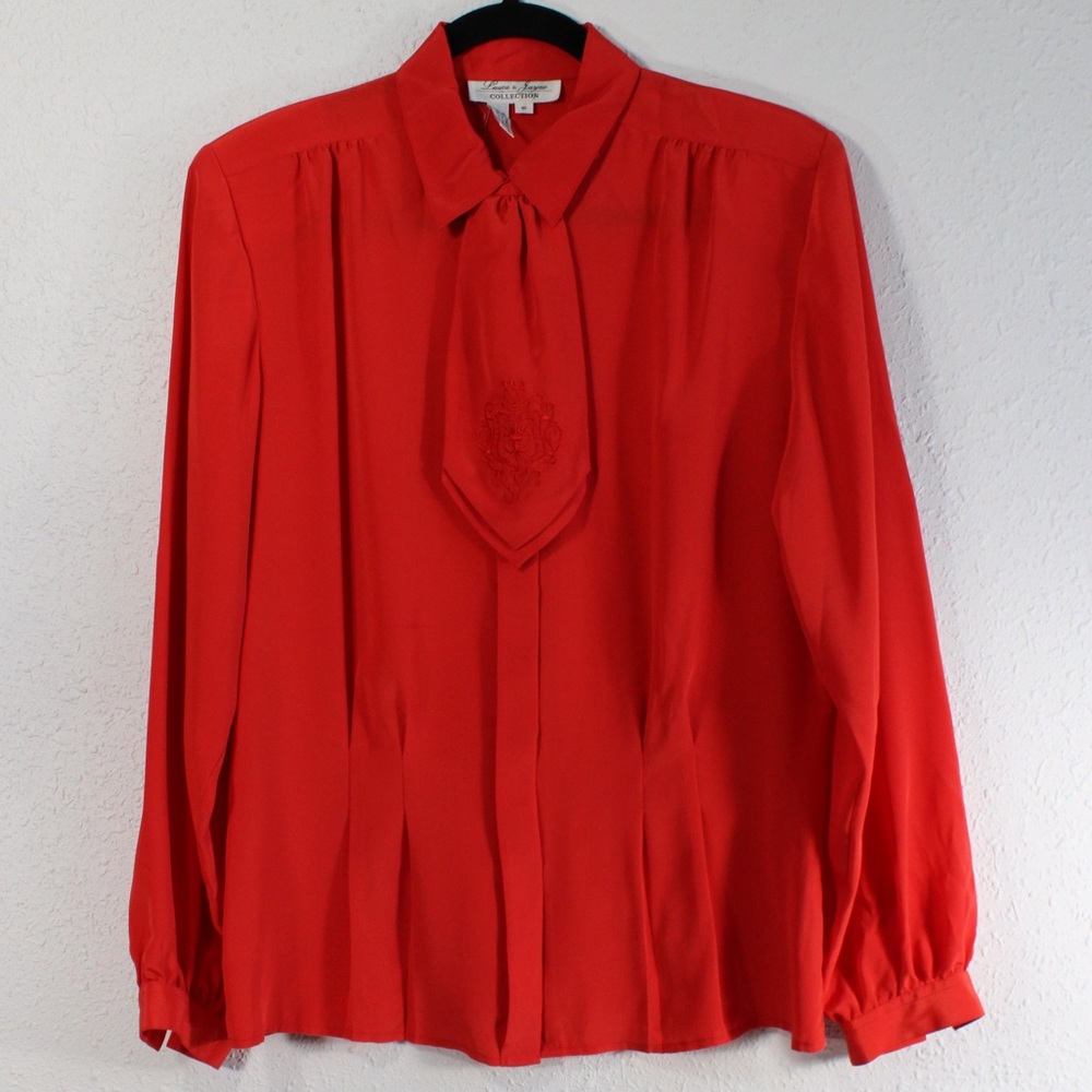 Laura & Jayne Collection Vintage Red Blouse SZ 10